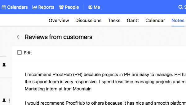 ProofHub: A project management tool which allows you to edit inline in the title of notes/notebook by just clicking anywhere on it.