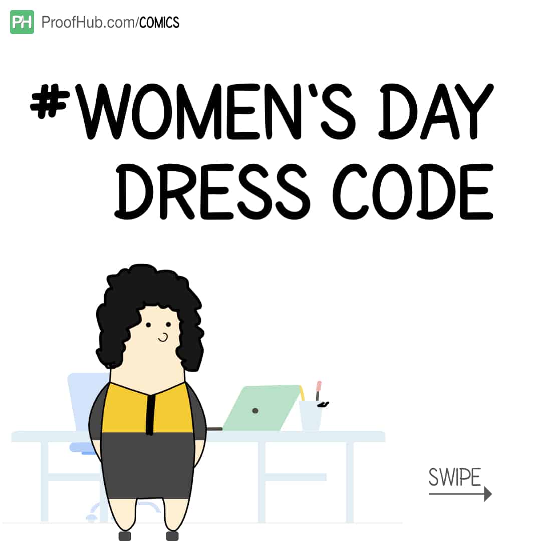 Women's Day dress code Comic strip