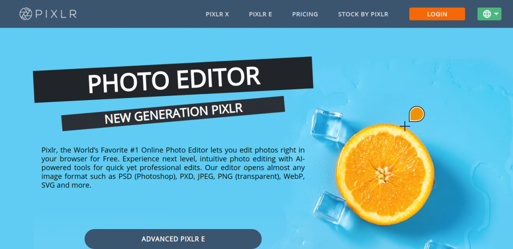 Pixlr photo editing designer tool