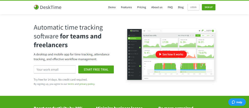 DeskTime is an automatic time tracking system for teams