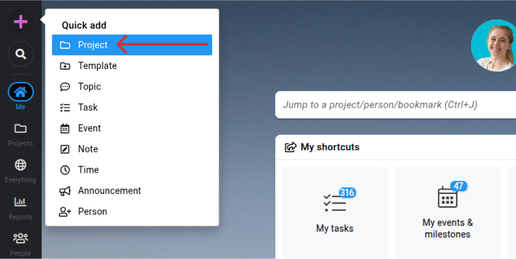 From your ProofHub dashboard