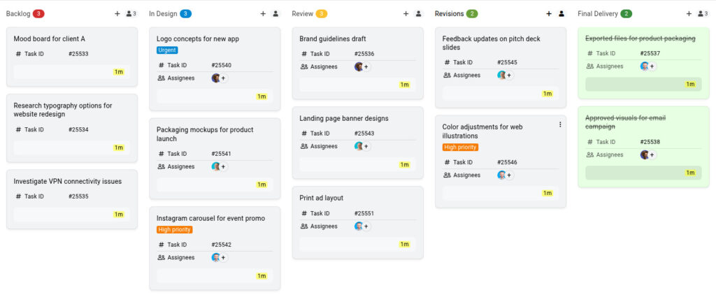 A Kanban board for design and creative teams