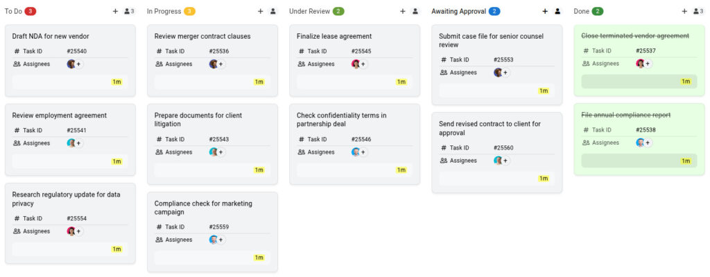 A Kanban board for legal teams