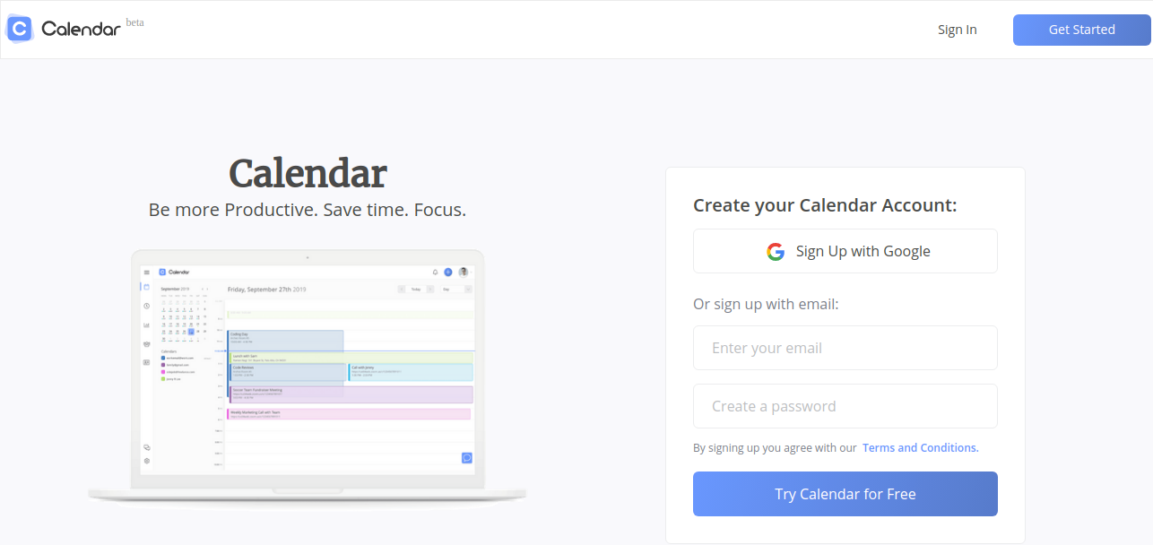 Calendar for marketing team to maximize their productivity