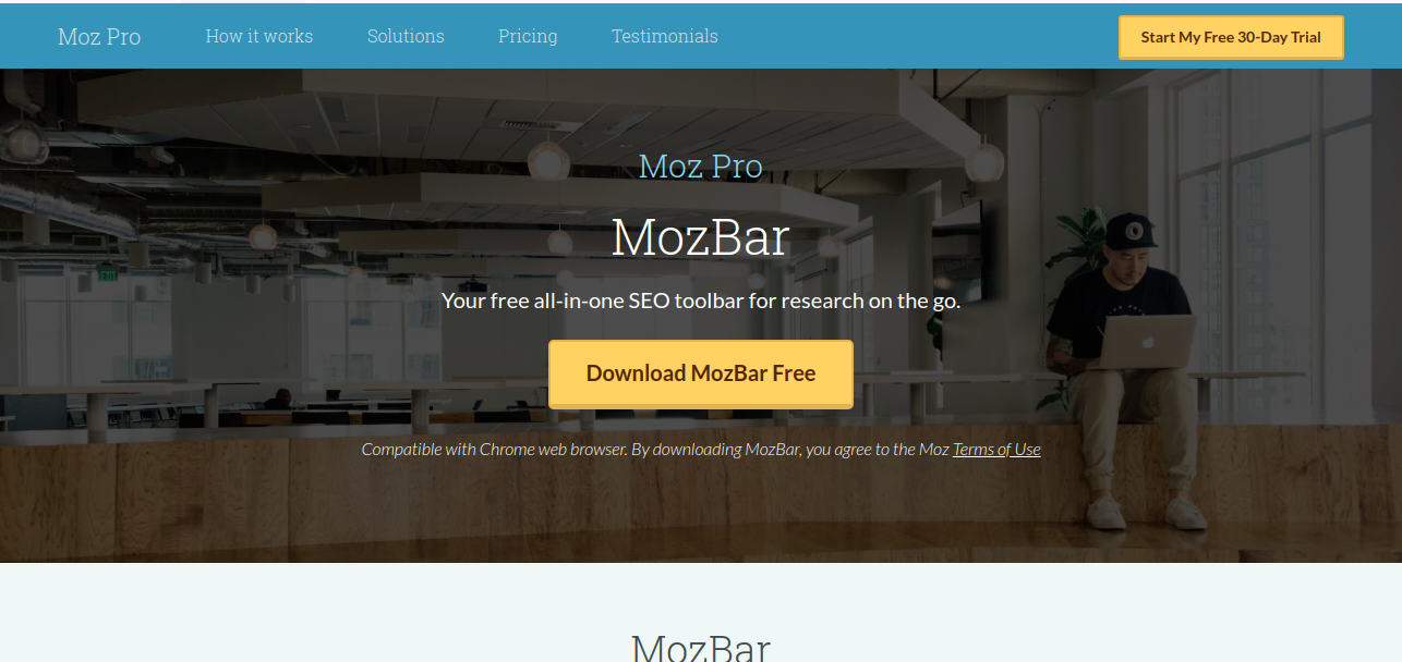 MozBar tool for the Content Promoter