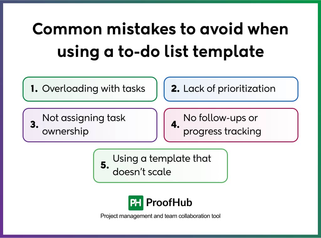 Common mistakes to avoid when using a to-do list template