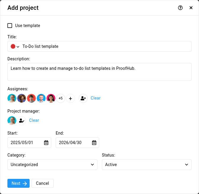 Fill in your project details