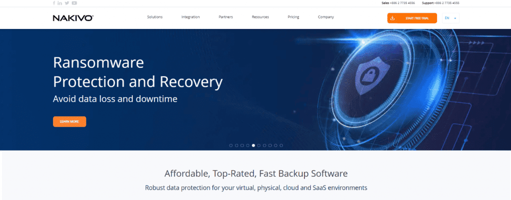 VMware backup from NAKIVO as best app for productivity