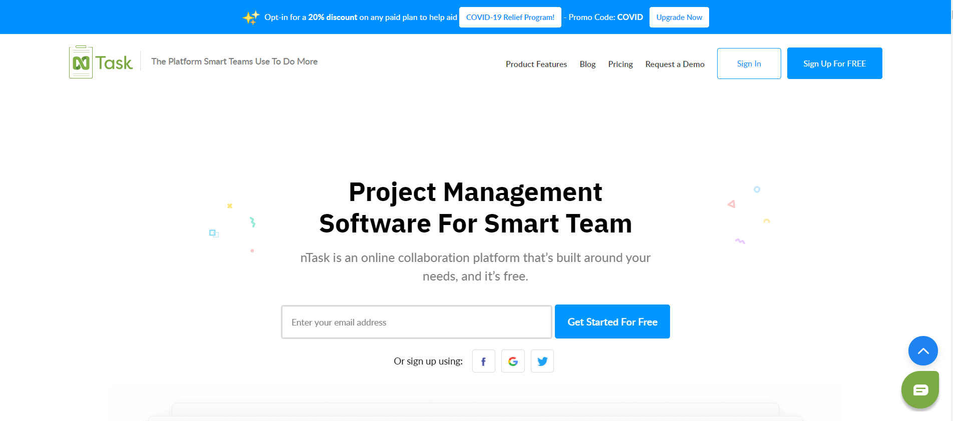 Free online project management software system ntask