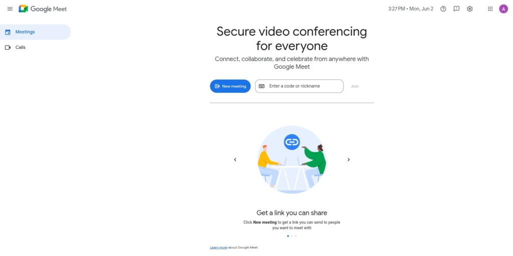 Google Meet Dashboard