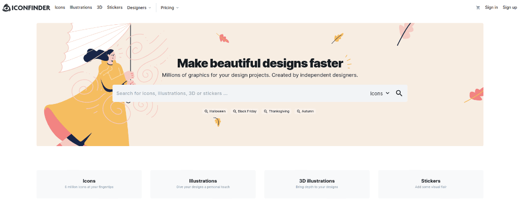 Iconfinder tool for designers