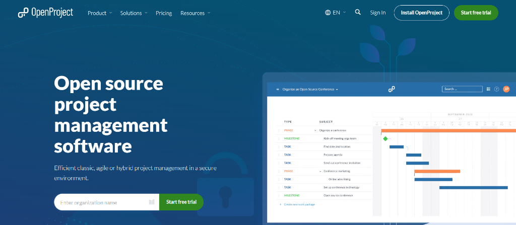 OpenProject is a project management software