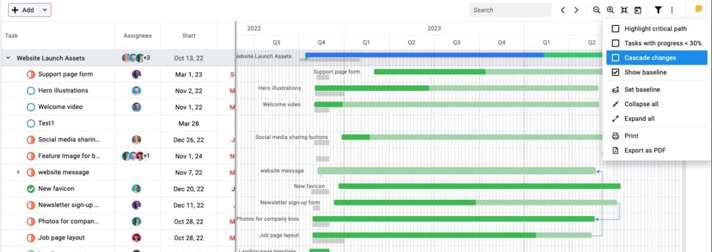 Project timeline