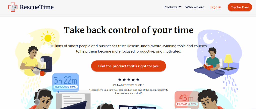 RescueTime tools for time management