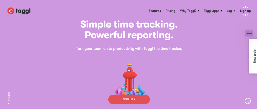 Toggl time as a time management software