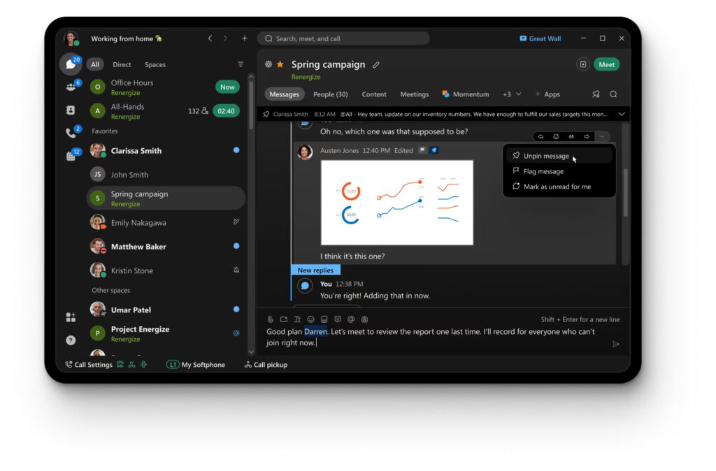 Webex dashboard