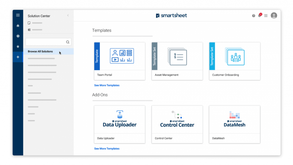 smartsheet as product management tool