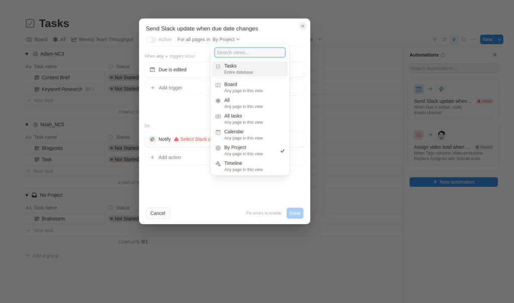 Slack in Notion