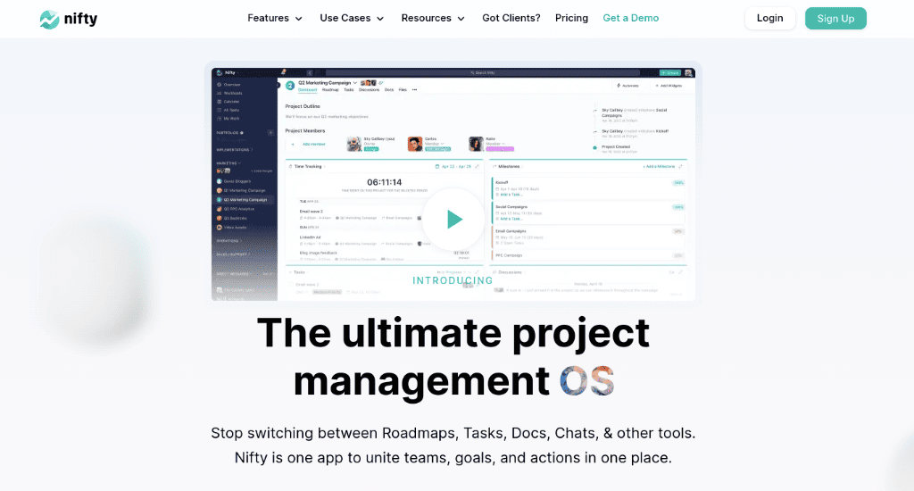 Nifty project management: monday similar app