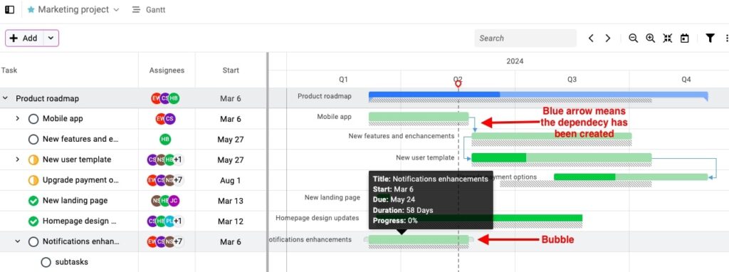 Create and edit task links