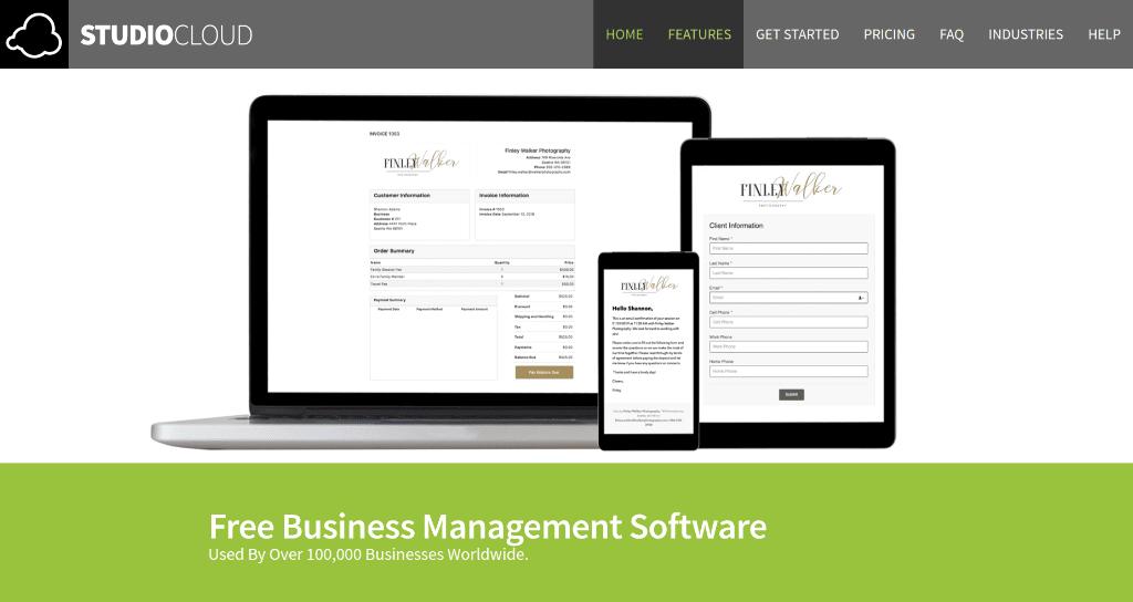 studiocloud business management software