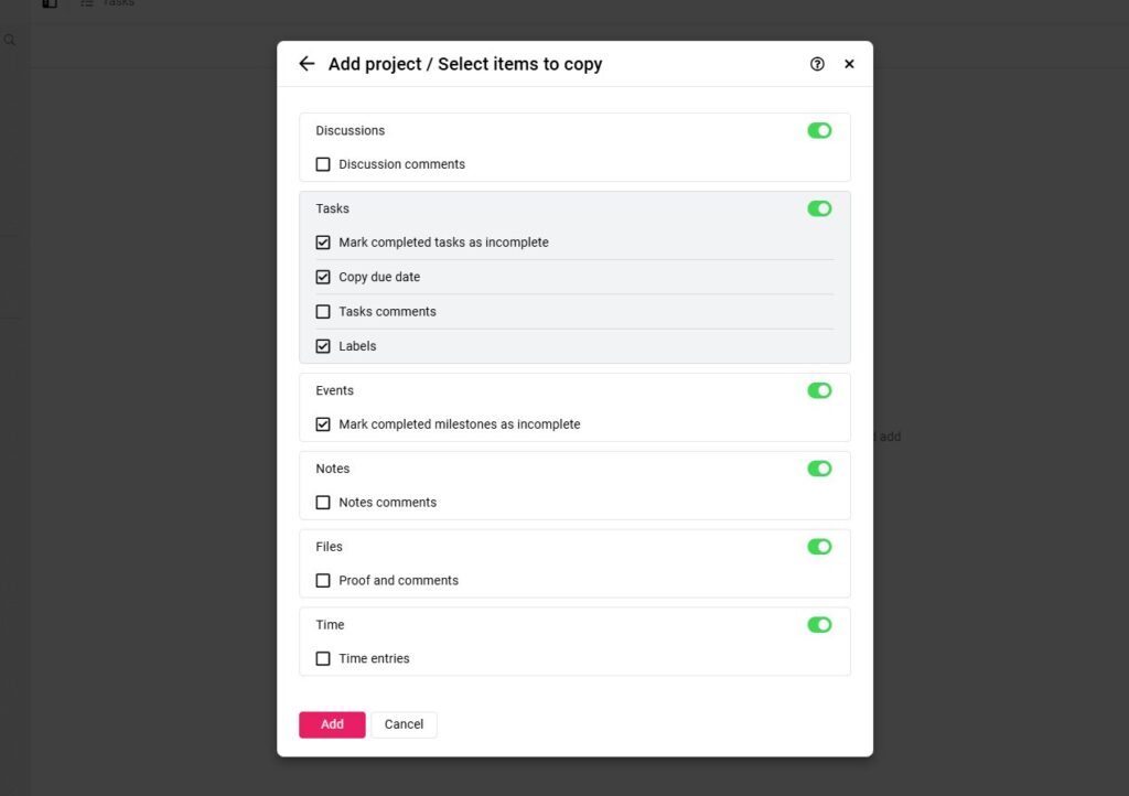 How do I create a project template in ProofHub for repeat projects_2