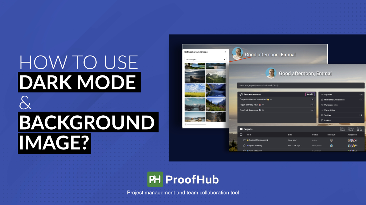 Dark Mode: You Can Now Customize Your ProofHub Account to Your Needs