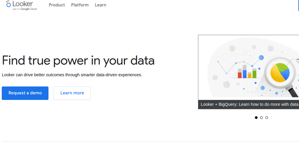 Looker is a data visualization tool for digital marketing professionals