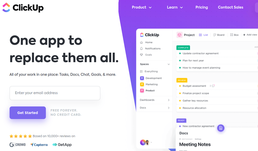 ClickUp is a cloud-based project management application for marketer