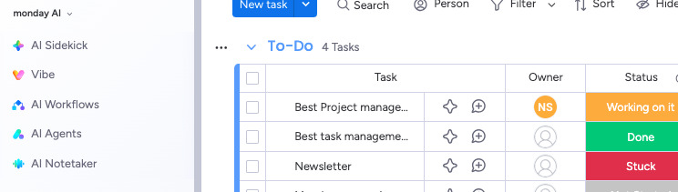 AI tools (Sidekick, Agents, Vibe, AI Workflows)