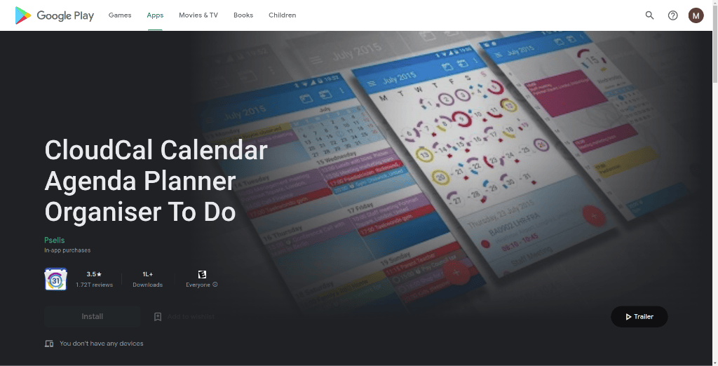 CloudCal as calendar marking app