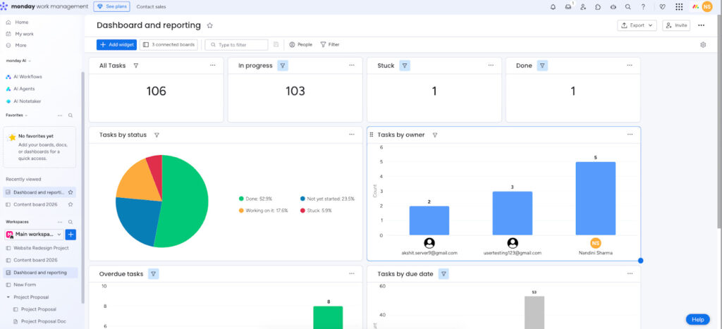 Dashboards (cross-board visibility)