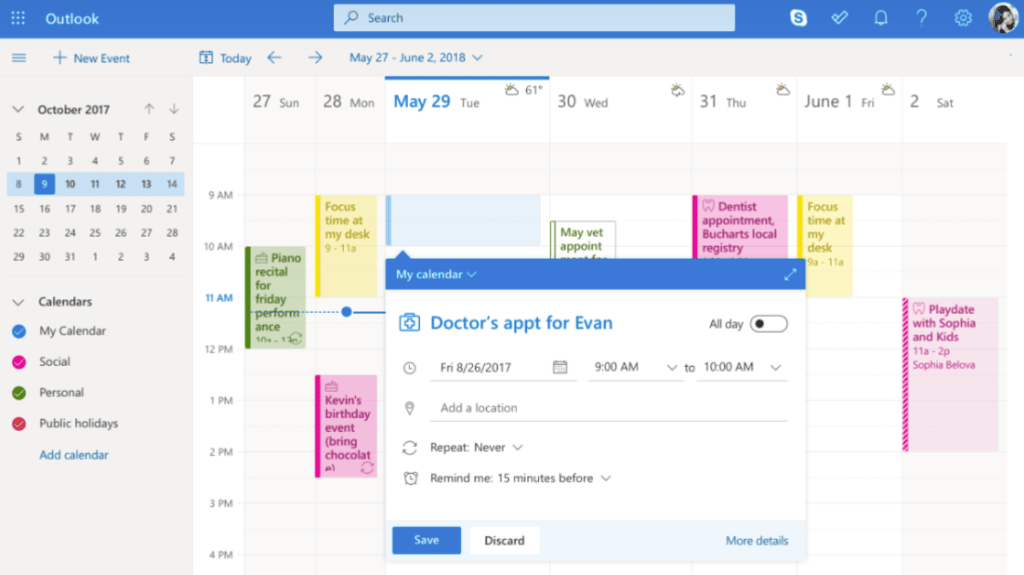 Microsoft Outlook Calendar one of the best team and work calendar apps