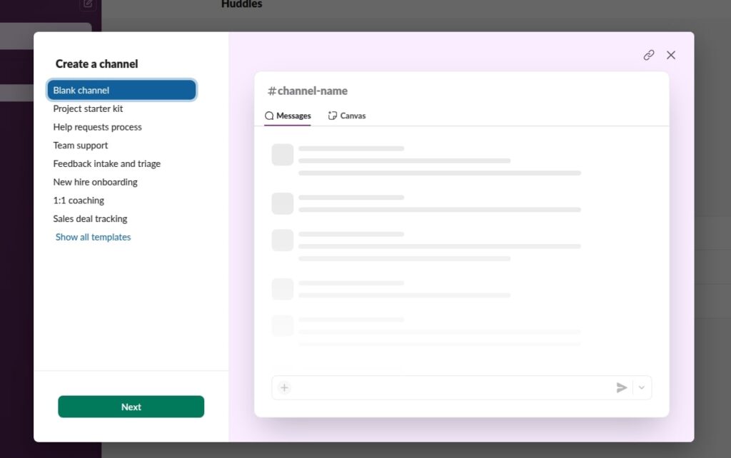 Set up a project-specific workspace or channels