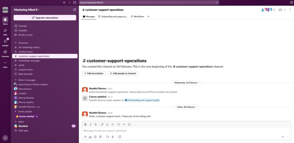 Slack Channels