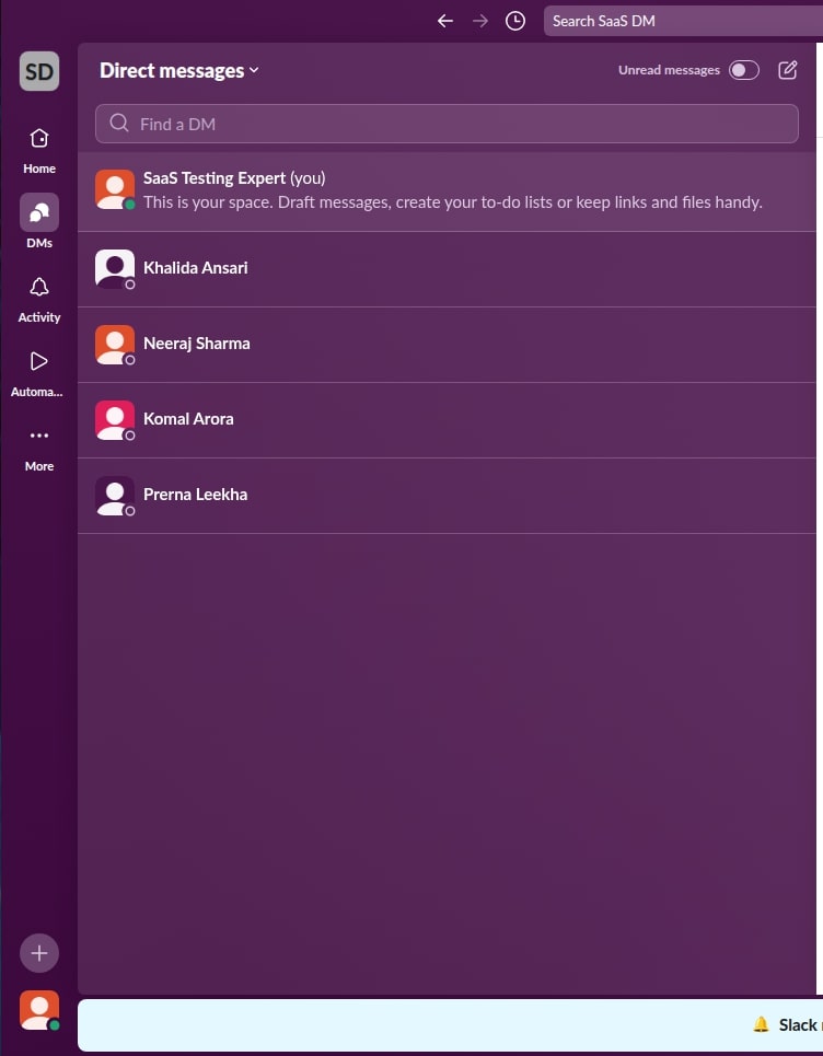 Slack Direct Messaging