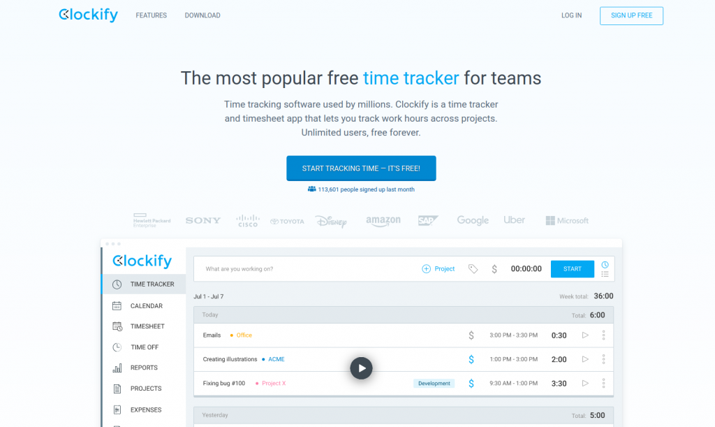 Clockify is a time tracker and timesheet tool