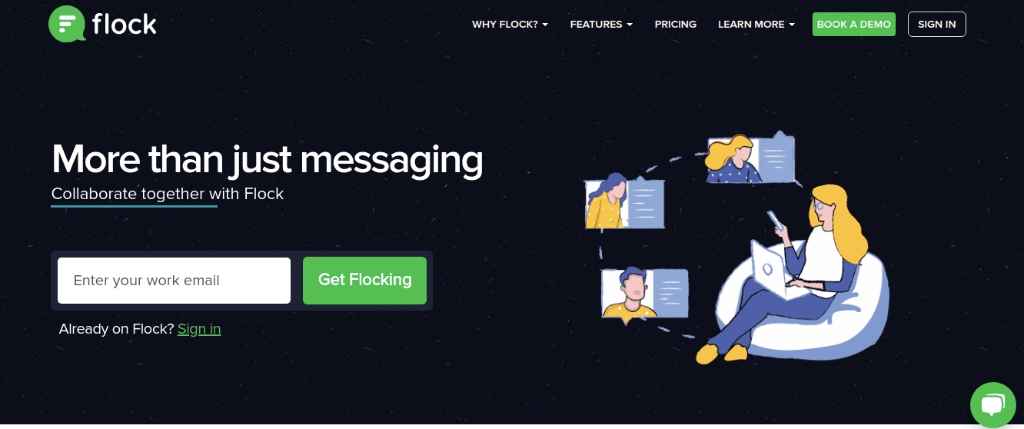Flock as Team Messenger Online Collaboration Tool for small and large teams