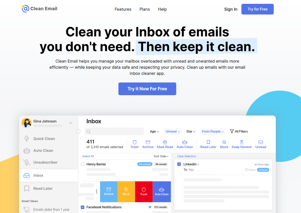 Clean Email Inbox