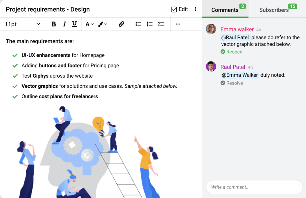 Note down important information with ProofHub notes feature