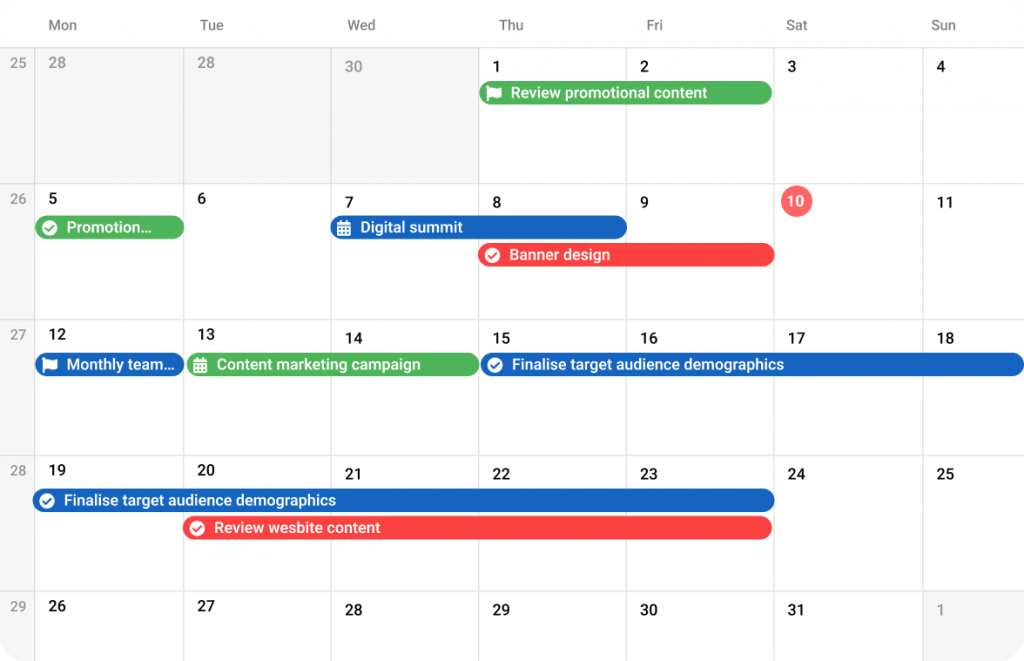ProofHub Project Scheduling Calendar 