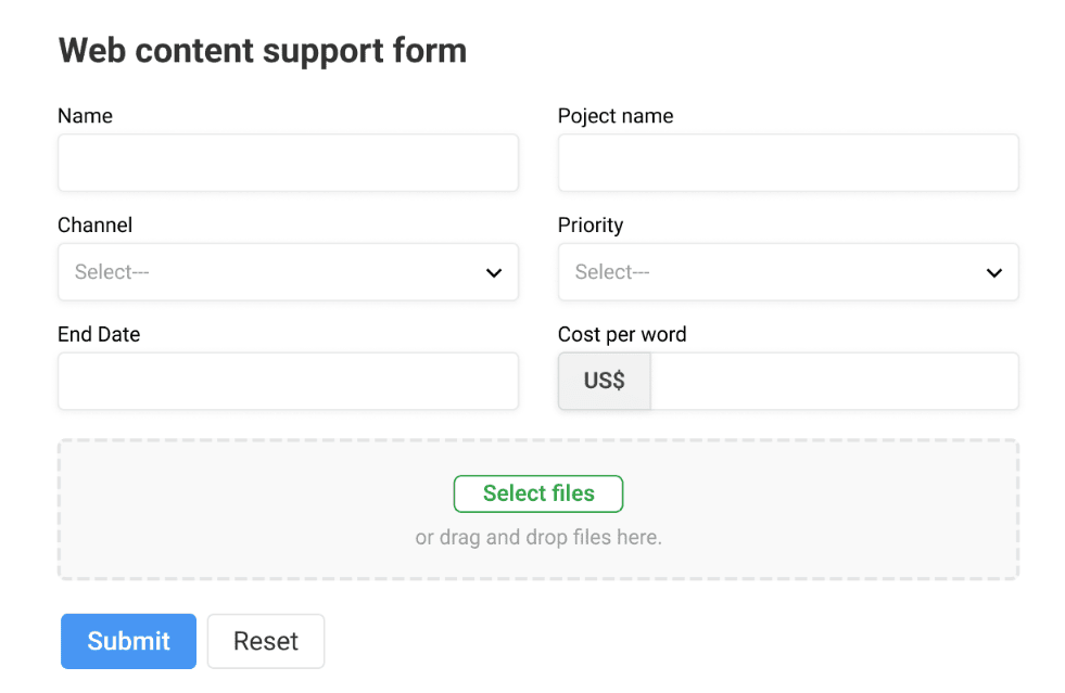 ProofHub form feature