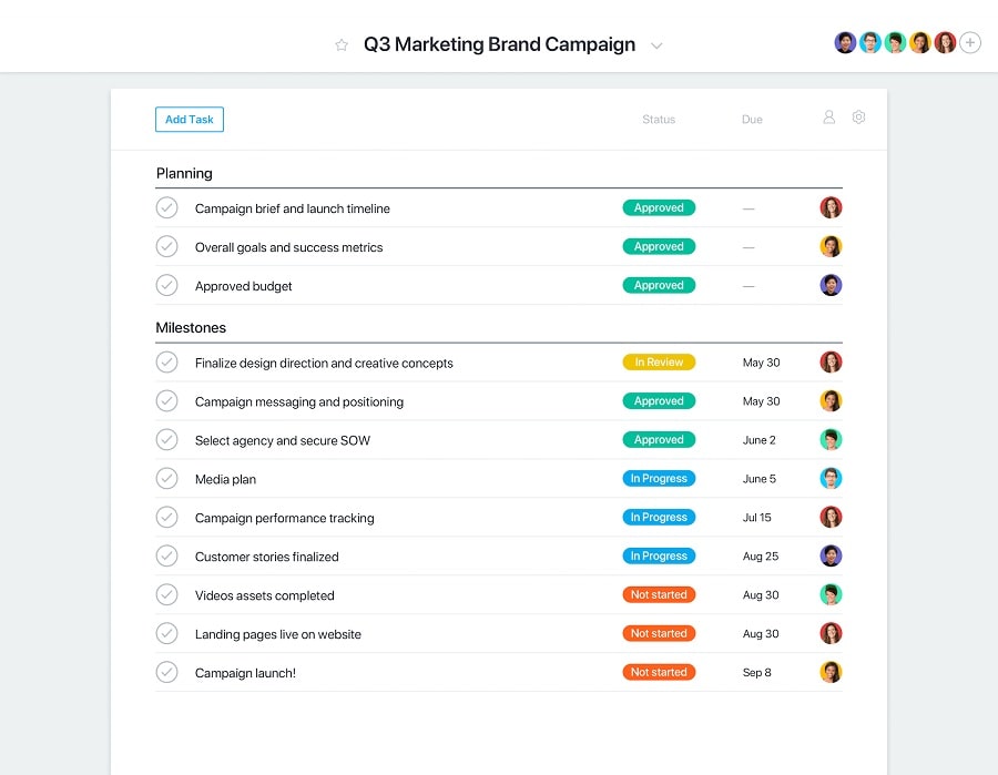 Asana is one of the top project management software