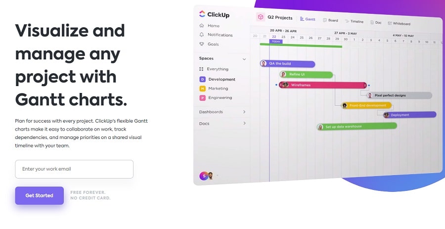ClickUp - Visualize Projects with Gantt charts easily