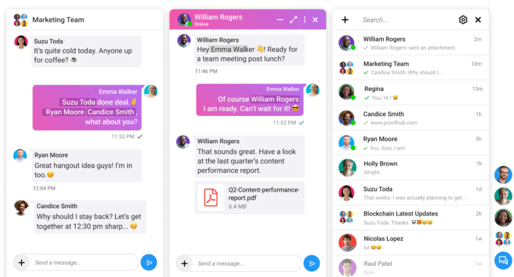 Collaborating and communicating with Proofhub chat and discussion feature