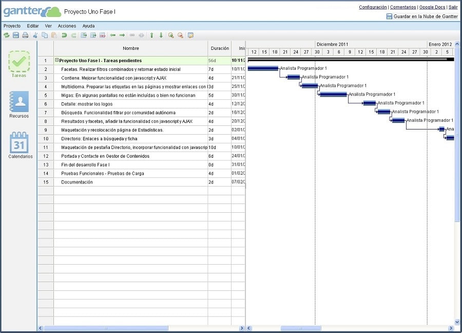 Gantter - Tool for gantt charts