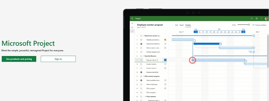 Microsoft Project - Gantt chart tool