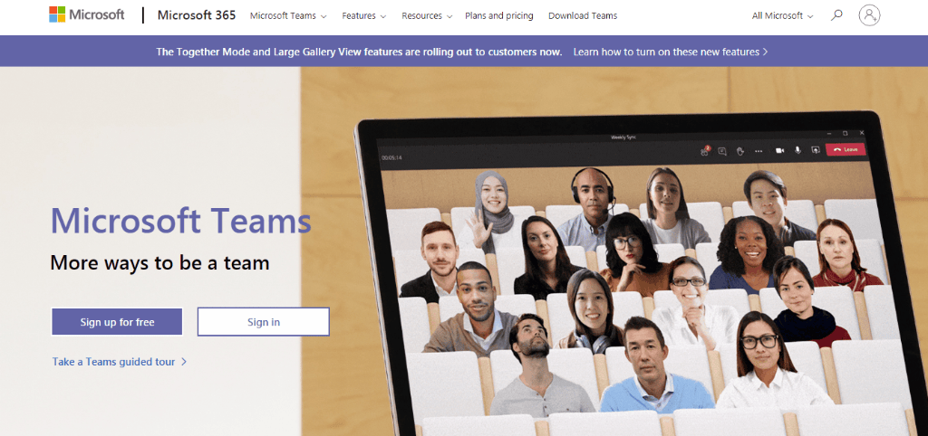 Microsoft teams: app for work collaboration