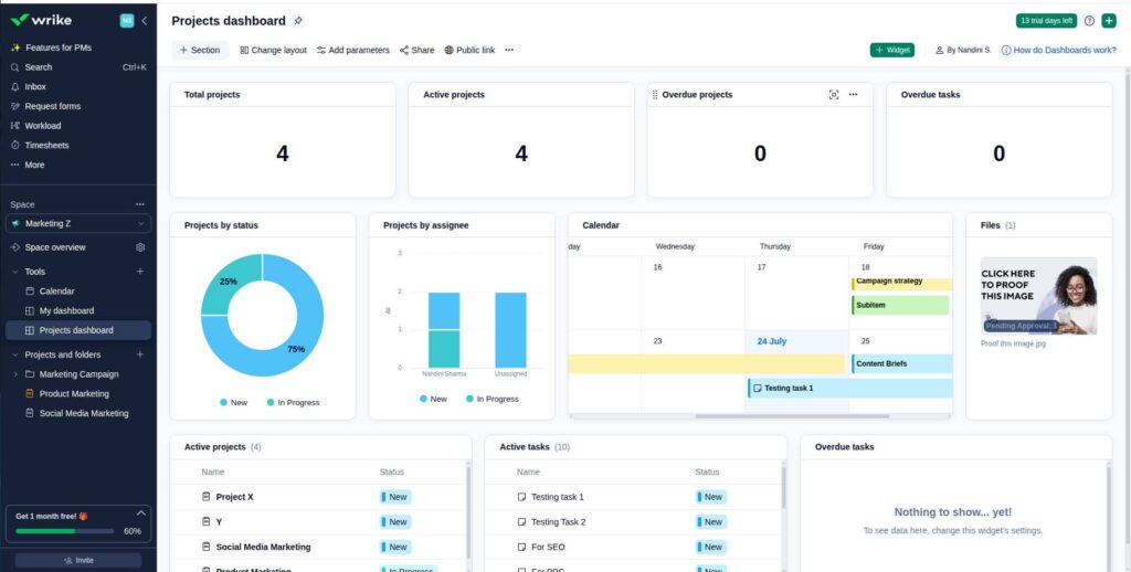 Project Dashboard Wrike