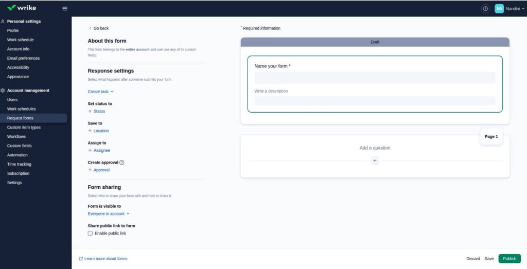 Request Forms Wrike